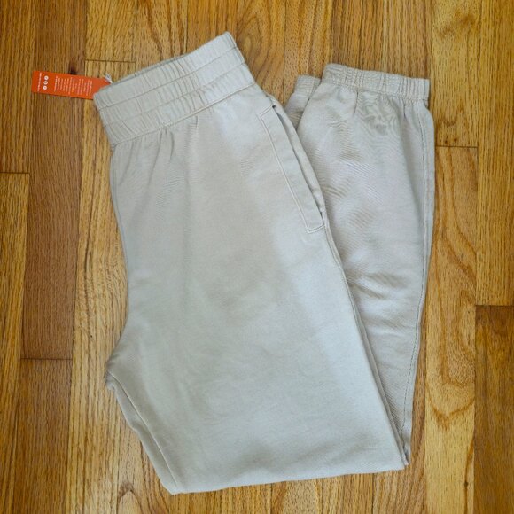 Sundry By Anthropologie Ruched Waist Over-size Sweatpants Tan Women's Size 0 -4 - Picture 2 of 7